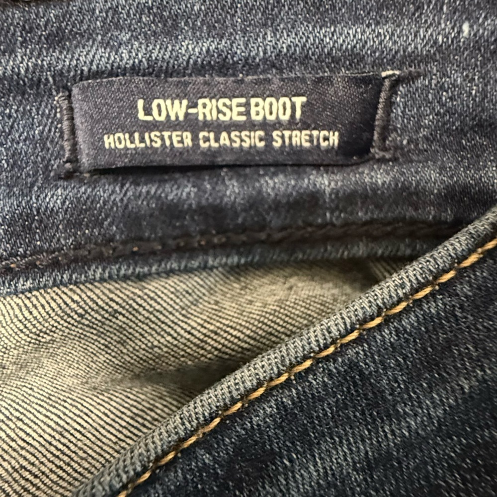 Hollister Dark Blue Distressed Flare Jeans - Picture 12 of 13